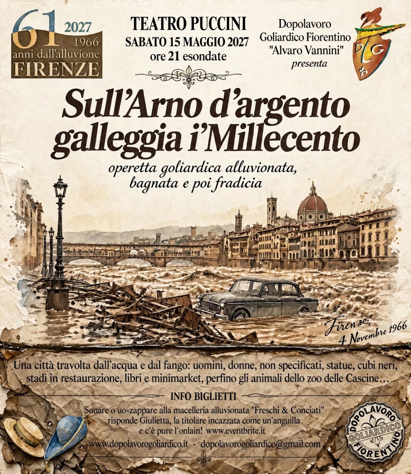 sull'Arno d'argento galleggia i'Millecento